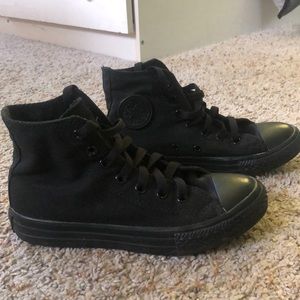 Converse all black high tops